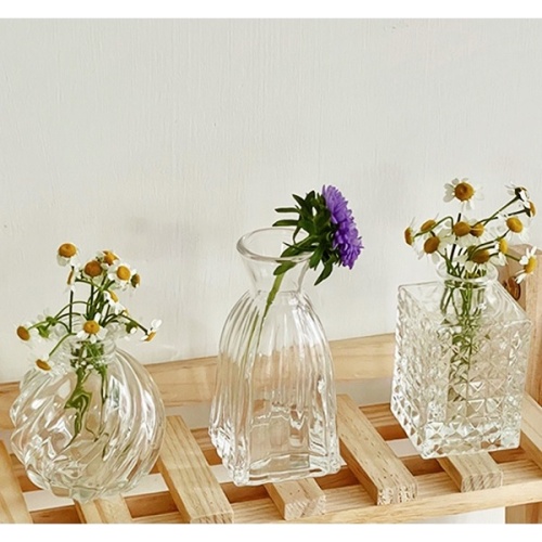 法式水晶復古浮雕玻璃花瓶
